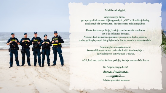 Policijos generalinio komisaro sveikinimas